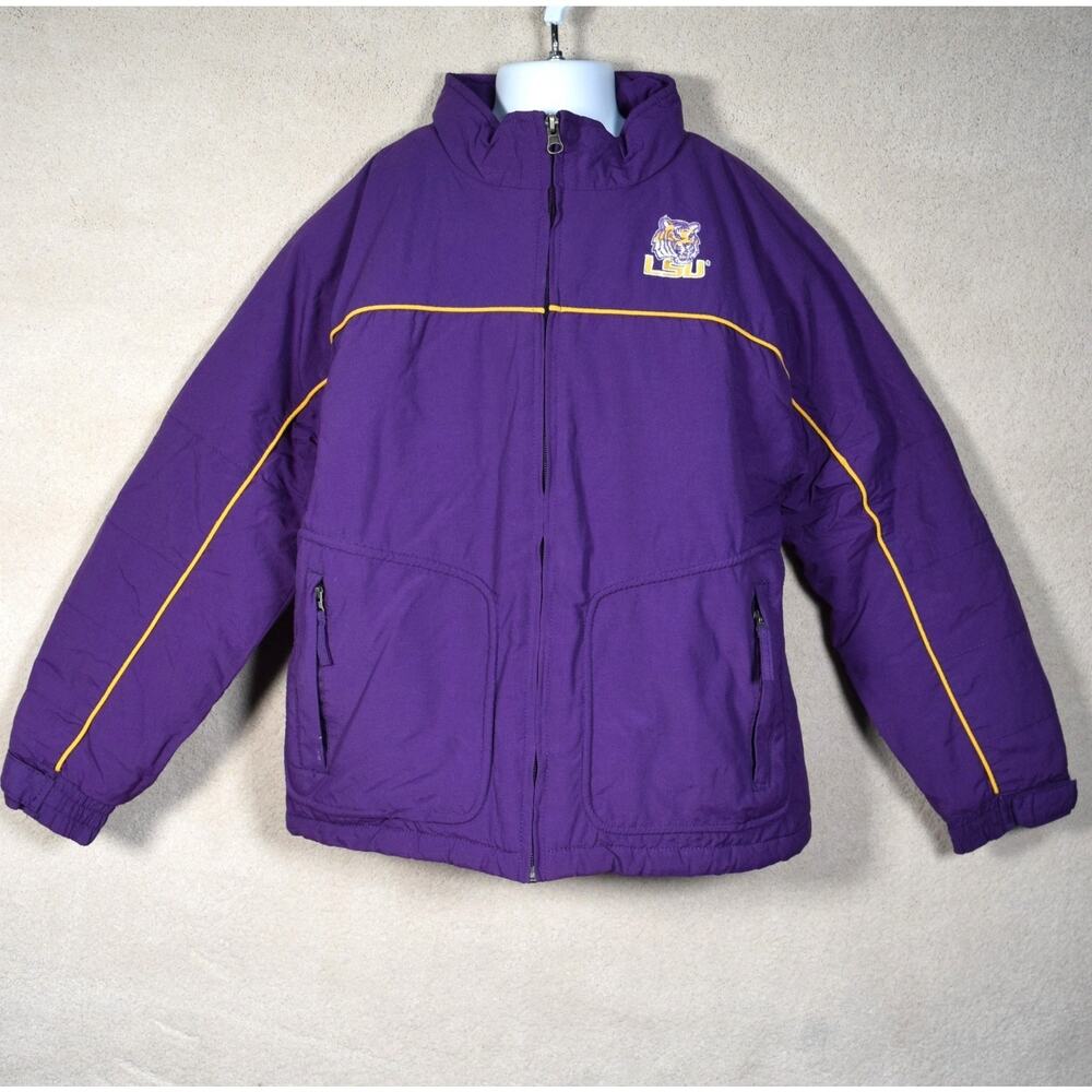 LSU Tigers Youth Jacket Sz 8 Insulated RedOak Sportswear Full Zip Purple Gold